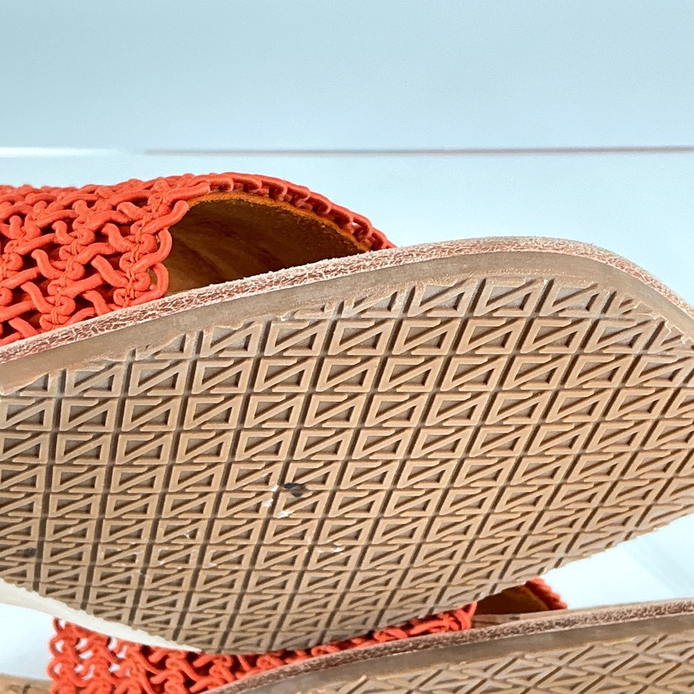 Donald Pliner Size 8.5 Orange Woven Cork Slide Sandals Heels NEW CLODIE $158 - Picture 14 of 16